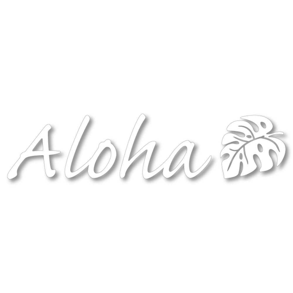 nc-smile ハワイアンステッカー Aloha モンステラ ブラック